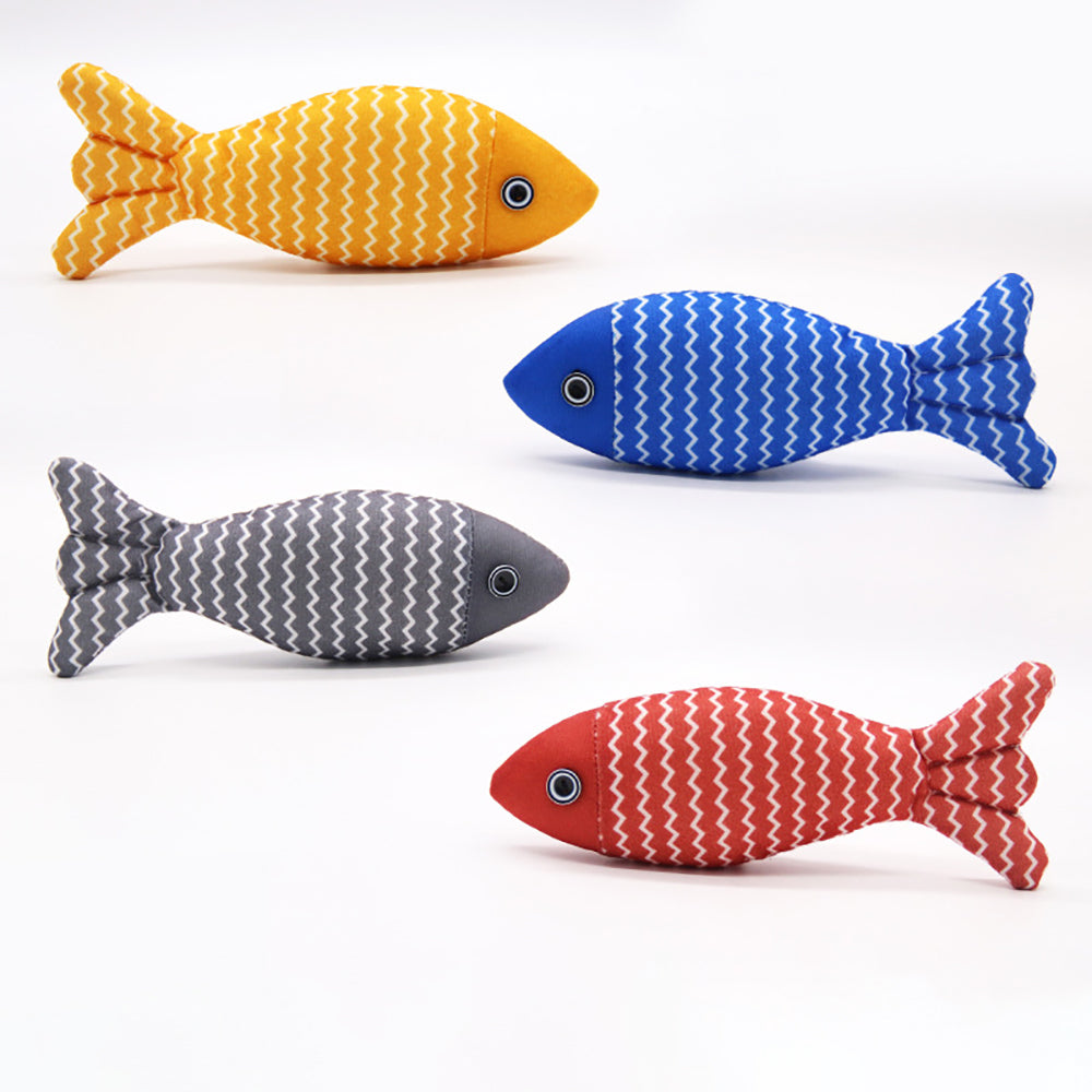 Burlap Fish Catnip Cat Toy, Throw Pillow, Teething Cat Toy, Fancy Cat Toy, Tough Bite, Sturdy Cat Toys Catnip Crinkle Sound Toys Soft And Durable, Interactive Cat Kicker Toys For Indoor Kitten - 5 - CJ