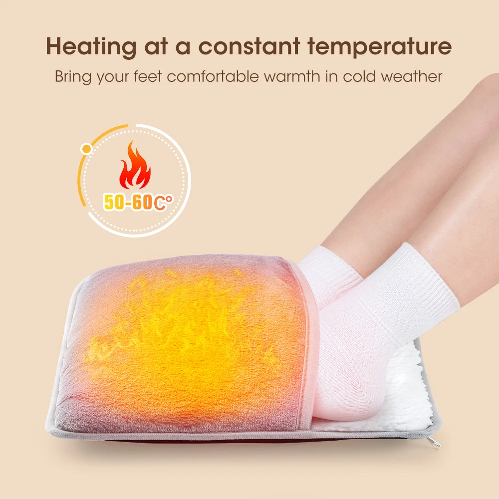Winter Electric Foot Heating Pad USB Charging Soft Plush Washable Foot Warmer Heater Improve Sleeping Household Foot Warming Mat Electric Foot Warmer With Dual - Sided Heating Elements - 5 - CJ
