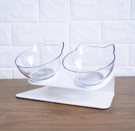 New Inclined Food Cat Ear Oblique Mouth Transparent Single Pet Bowl - 0 - CJ - E - Q1pc - CJJJCWMY00452 - E - Q1pc