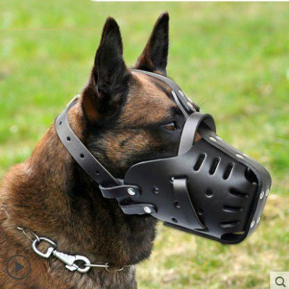 Cowhide Dog Muzzle Medium And Large Dog Horse Dog - 0 - CJ