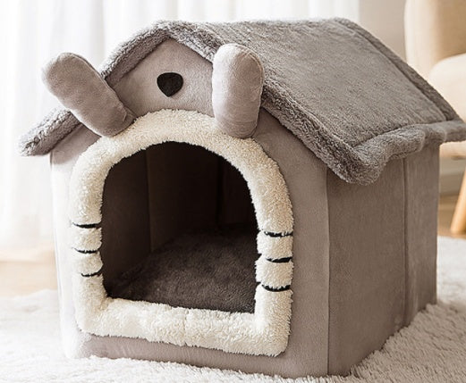 Foldable Dog House Pet Cat Bed Winter Dog Villa Sleep Kennel Removable Nest Warm Enclosed Cave Sofa Pets Supplies - 0 - CJ