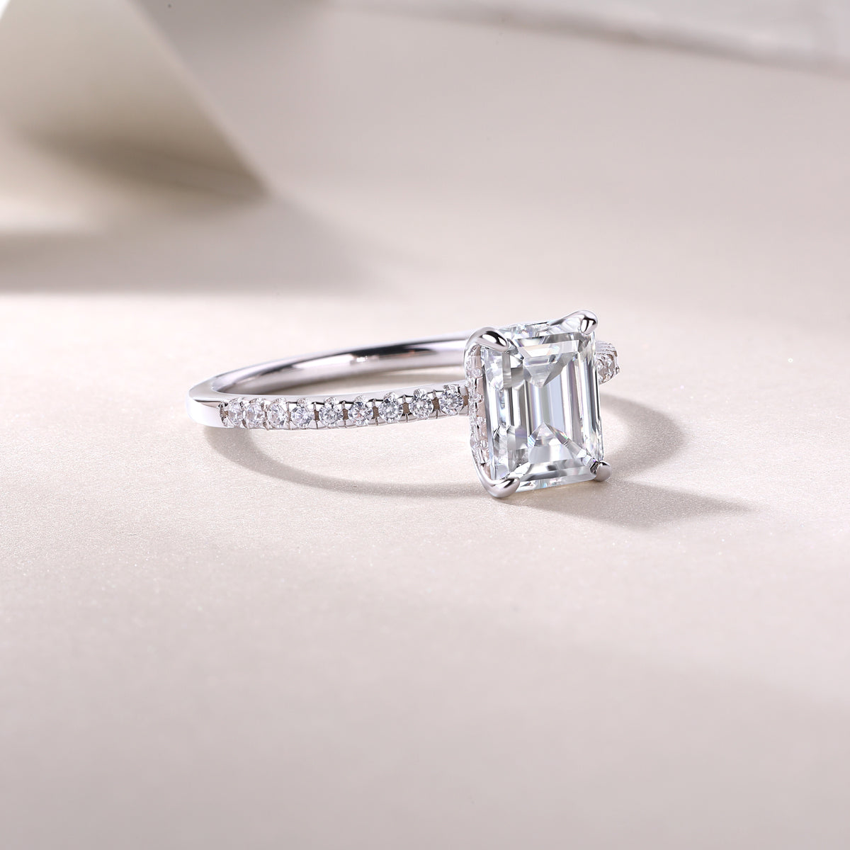1Square Diamond Ring Luxury Fashion Set Moissanite Silver Ring Prohibit TikTok sales - 5 - CJ