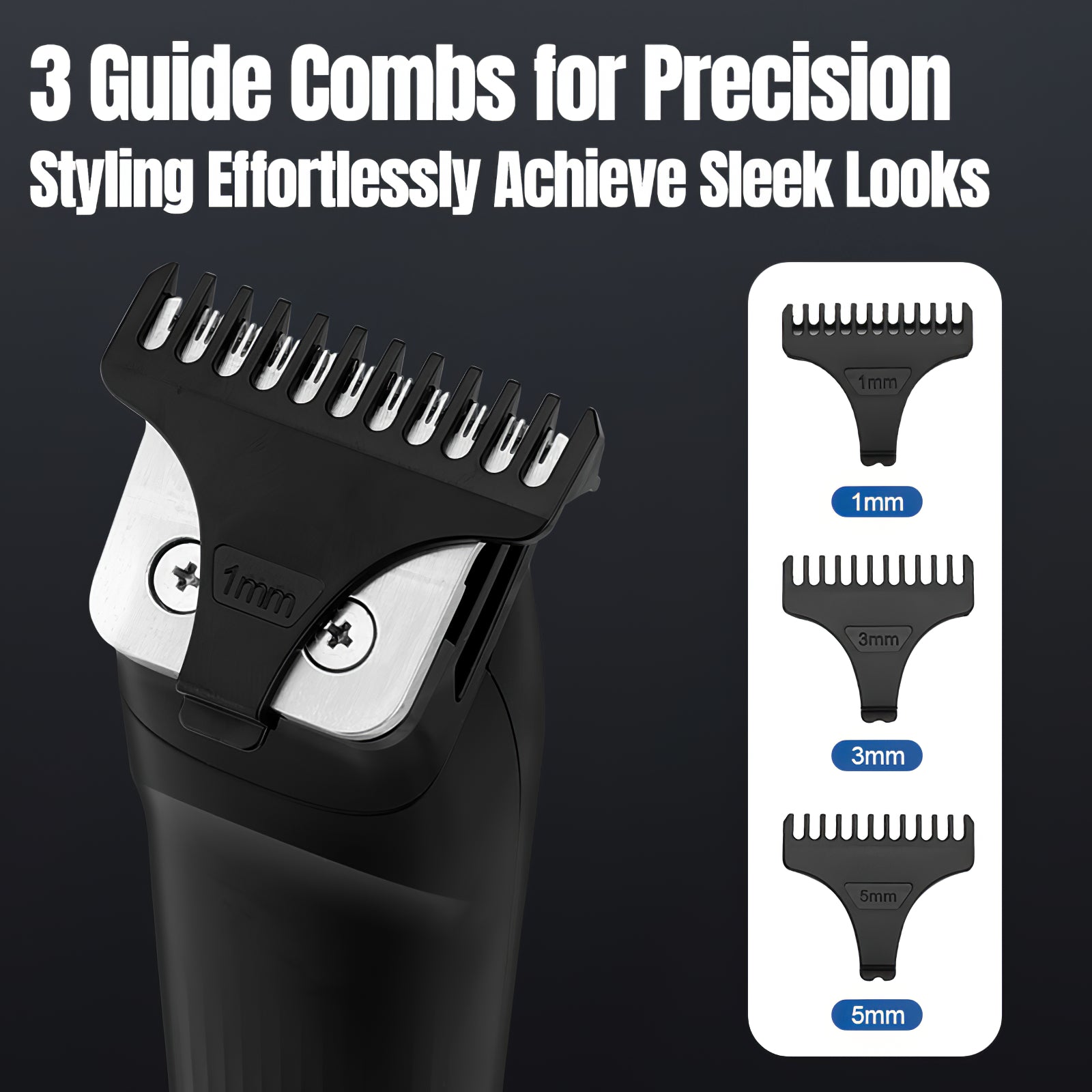 Beard Trimmer, 3 In 1 Hair Clippers And Mens Grooming Kit, Face, Nose, Ear Hair Trimmer - Black - 5 - CJ