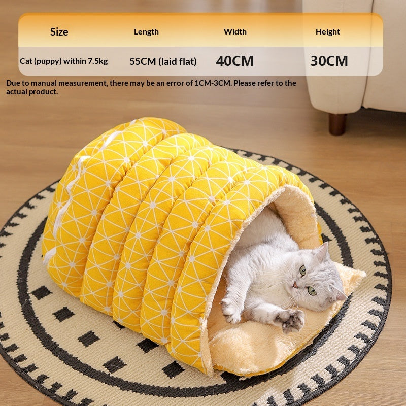 Thickened Insulated Pet Bed With A Closed Design And A Handy Handle - 0 - CJ