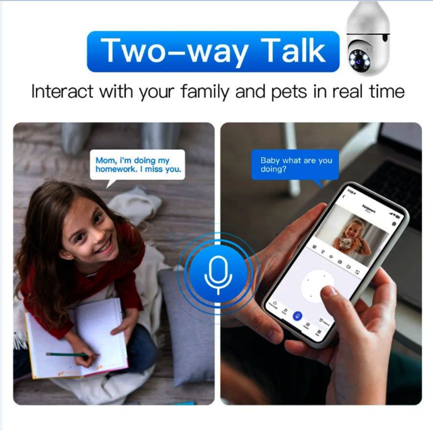 Smart Home Security PTZ Camera Wireless Lights 360 Degree Night Vision Surveillance Remote View CCTV Security WIFI Light Bulb Camera - 5 - CJ