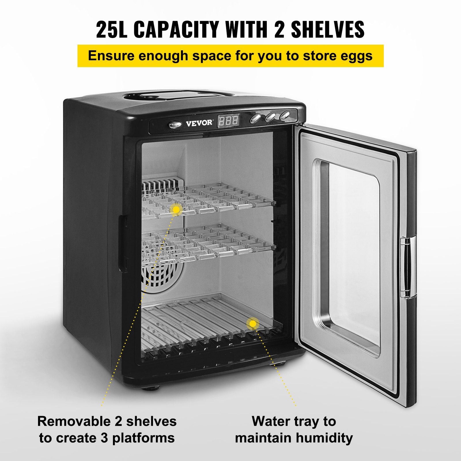 Black Reptile Incubator 25L Scientific Lab Incubator Digital Incubator Cooling And Heating 5 - 42°C Reptile Egg Incubator 12V/110V Work For Small Reptiles - 5 - CJ