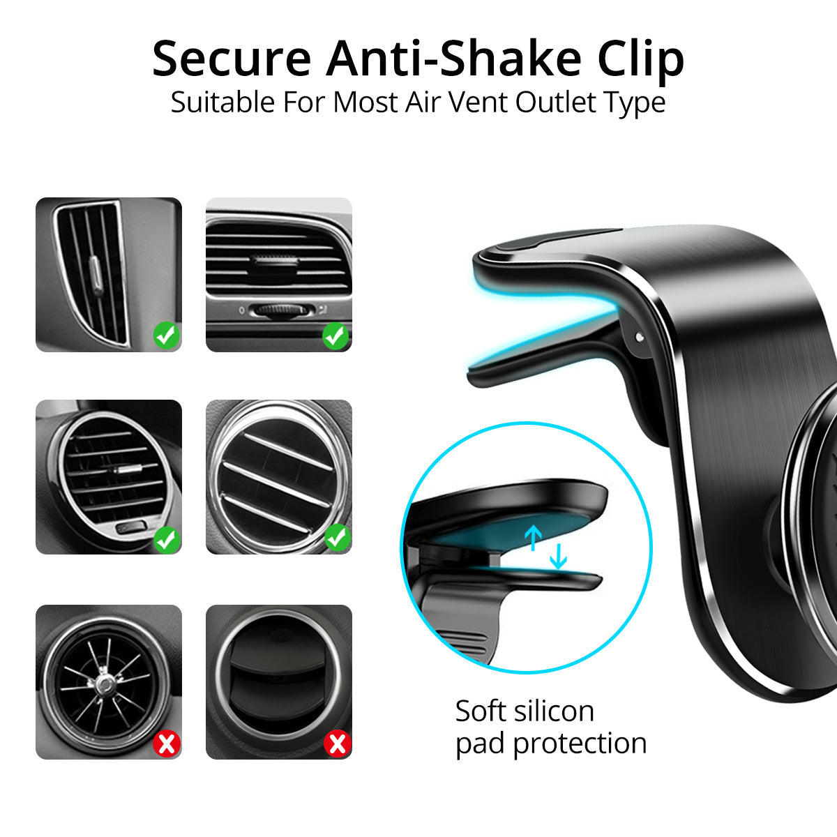 Magnetic Car Phone Holder Air Vent Magnet Mount Smartphone Phone Holder Car Rotation Bracket - 0 - CJ