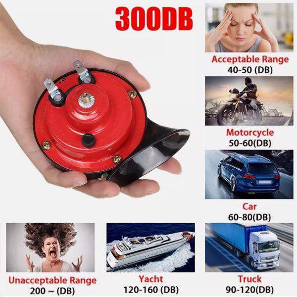 2PC 12V 300DB Super Speaker Train Air Horn Waterproof Motorcycle Car Truck SUV Boat - 5 - cjdropshipping