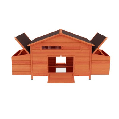 Large Wooden Chicken Coop Outdoor Hen House Poultry Cage For Outdoor With 2 Sides Nesting Boxes,2 Free - range Doors Leakproof Tray - 5 - CJ