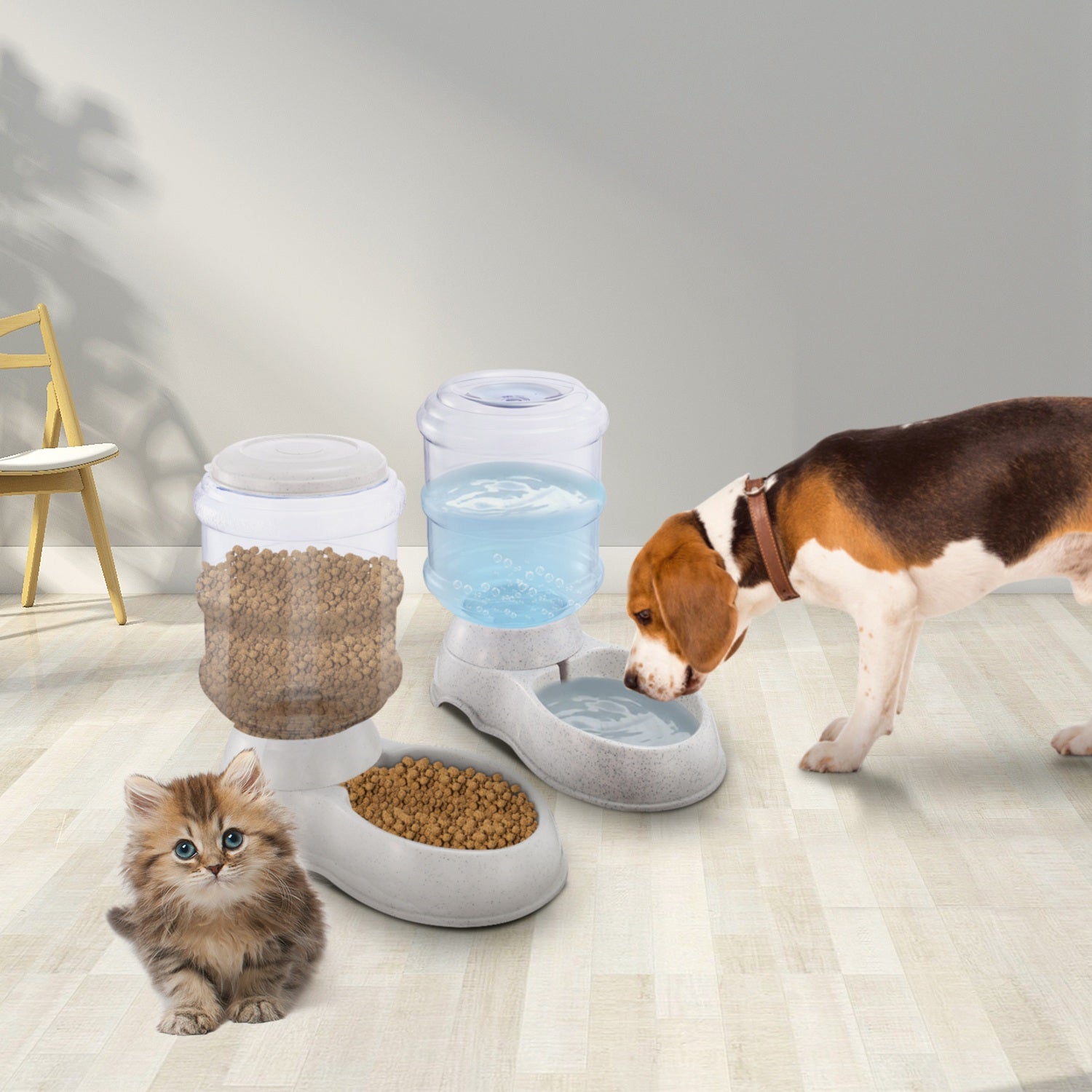 3.5L 1Gal Pet Water Dispenser Self - Dispensing Gravity Pets Water Feeder Automatic Pet Waterer Cat Dog - 5 - CJ