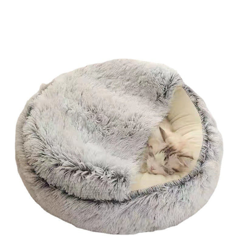 Semi - closed Cat Bed Four Seasons Universal Cover Shell Nest Small Dog Winter Pet Supplies - 0 - CJ