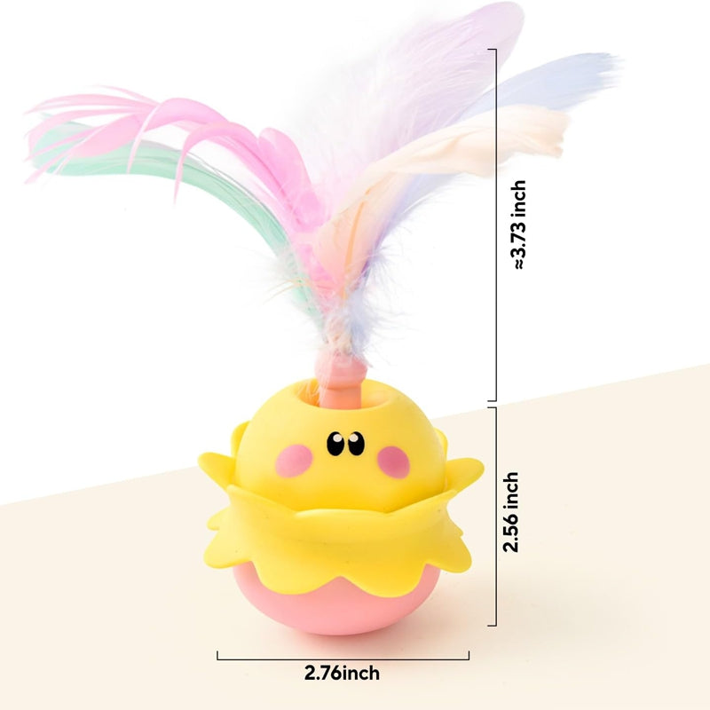 Interactive Automatic Cat Feather Toy, Rotating With LED Light, Rechargeable Electronic Chirping Toys For Indoor Cats. - 4 - CJ
