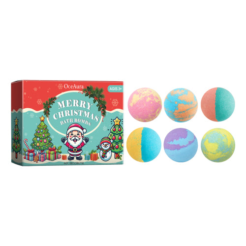 OceAura Christmas Colorful Bath Ball, Bubble Shower Fragrance Moisturizes Long - Lasting Plant Cleaning Bath Ball - 5 - CJ