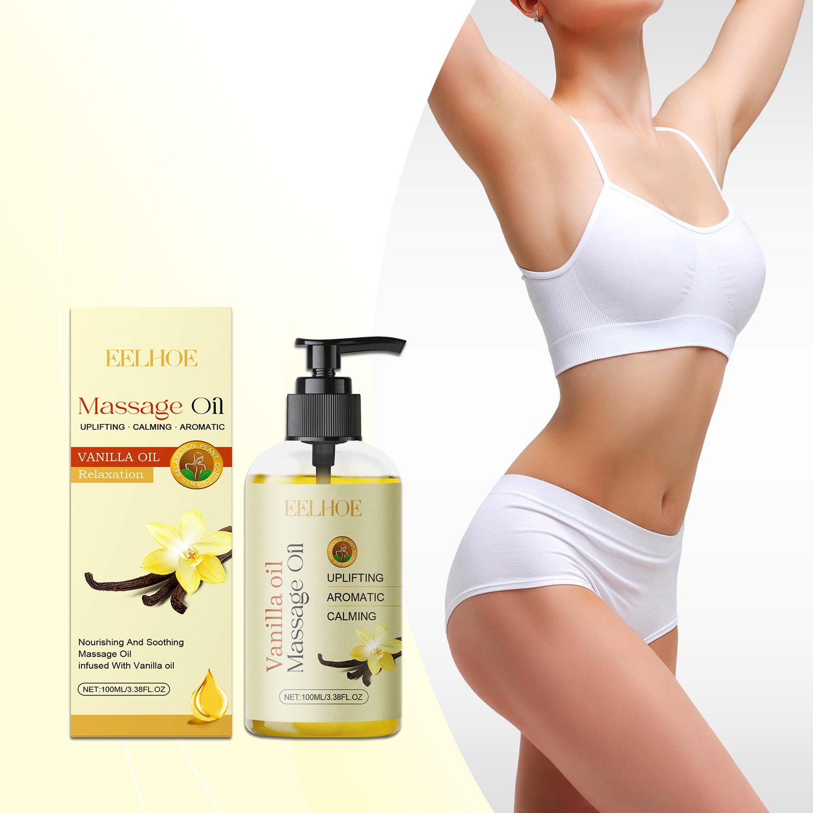 EELHOE Vanilla Body Essential Oil Softens Body Skin Hydrating Moisturizing Soothing Radiant Body Essential Oil - 5 - CJ