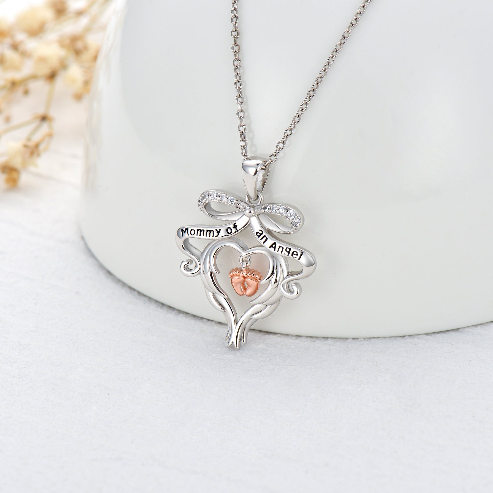 925 Sterling Silver Memorial Grieving Mommy of an Angel Jewelry for Women - 5 - cjdropshipping
