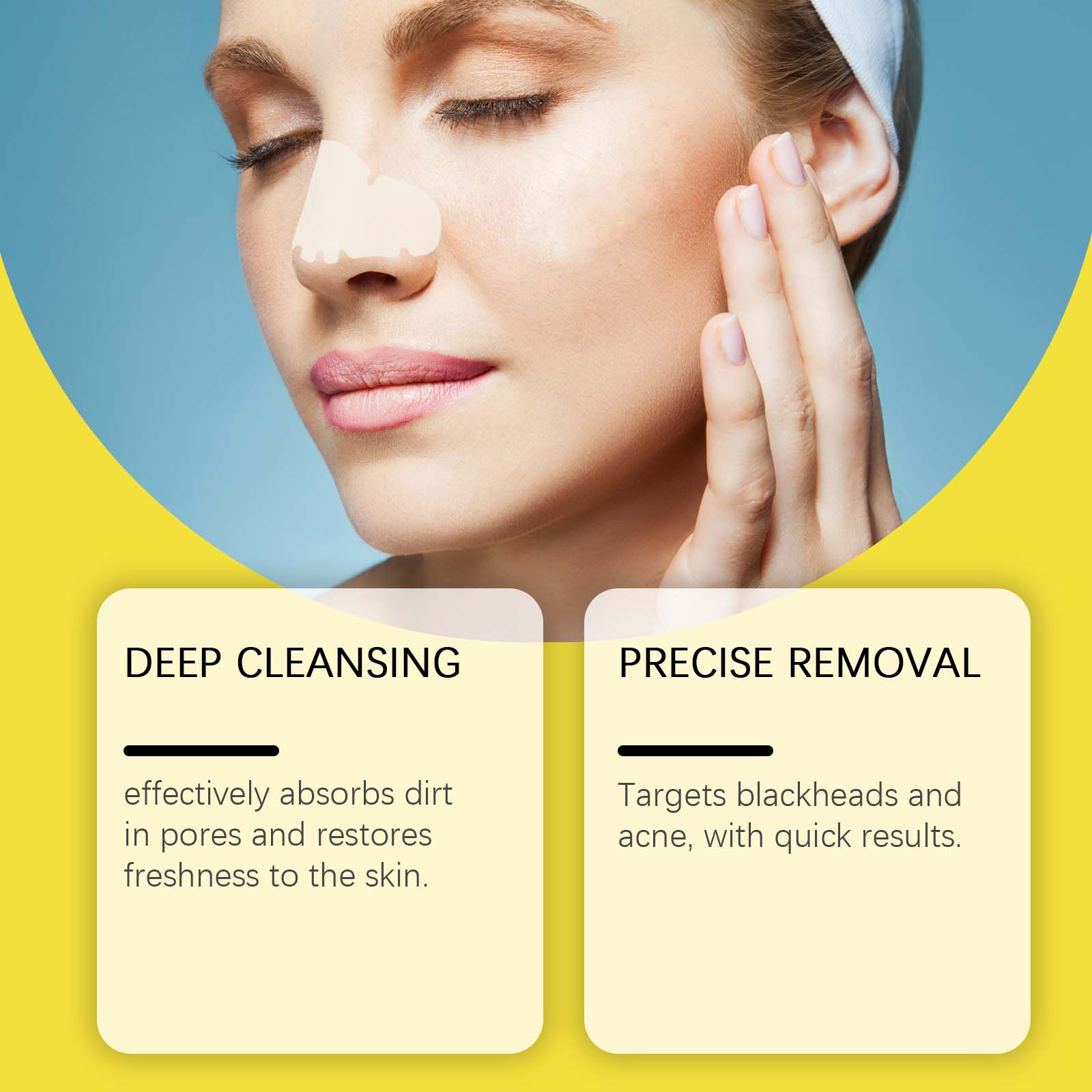 Hoygi Hydrocolloid Nose Patch, Hydrocolloid Invisible Concealer To Remove Blackheads And Acne Facial Pore Cleaning Nose Patch - 5 - CJ