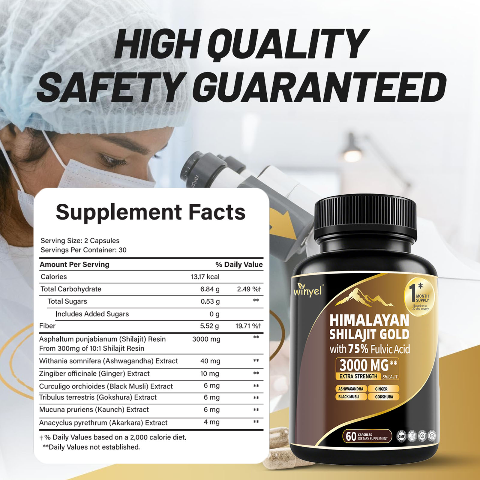Shilajit Capsules, Ashwagandha, Gokshura, 85 Trace Minerals, High Potency Gold Grade Himalayan Shilajit Supplements, 60 Capsules For Women And Men - 5 - CJ