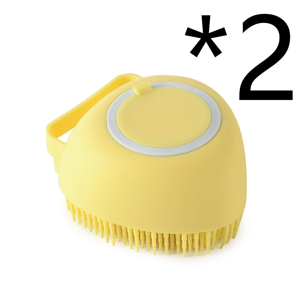 Silicone Dog Bath Massage Gloves Brush Pet Cat Bathroom Cleaning Tool Comb Brush For Dog Can Pour Shampoo Dog Grooming Supplies - 0 - CJ