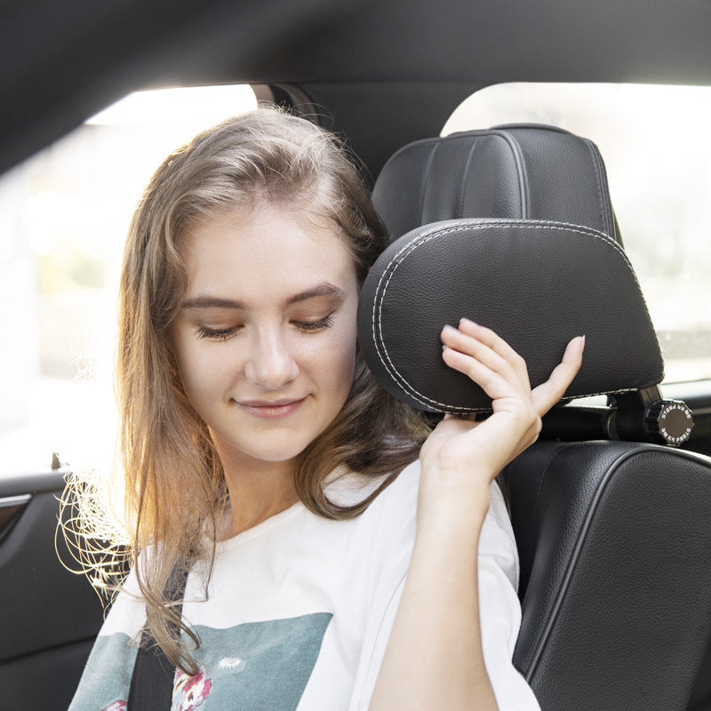 Car headrest pillow Sleep Adjustable Side Car Soft Travel Seat Headrest Auto Leather Support Neck Pillow Cushion car accessories - 0 - CJ