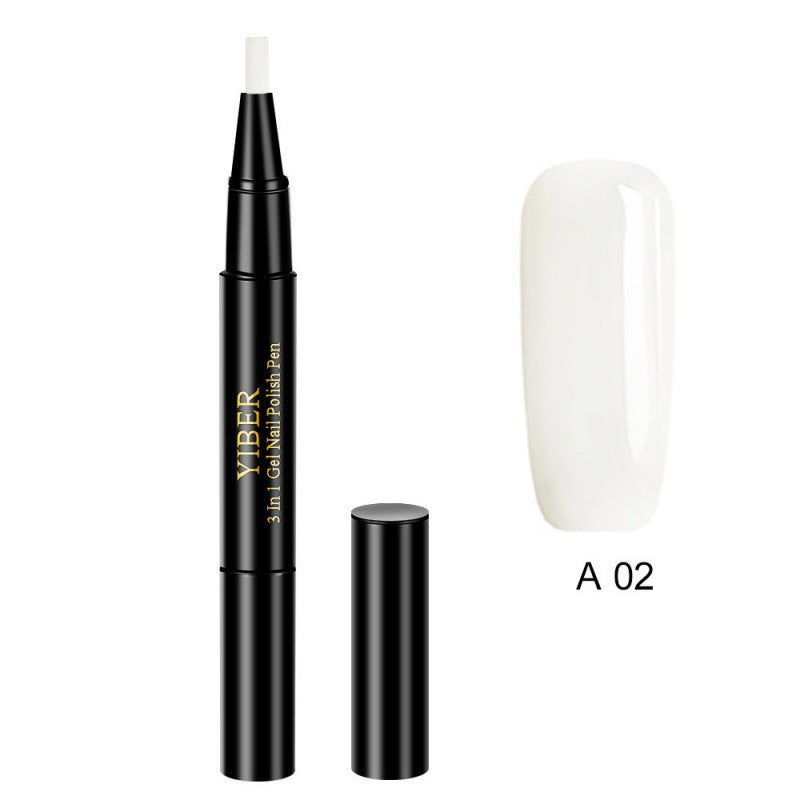 5pcs Nail Polish Pen 3 In 1 One Step Glue Pen Multicolor - 0 - CJ