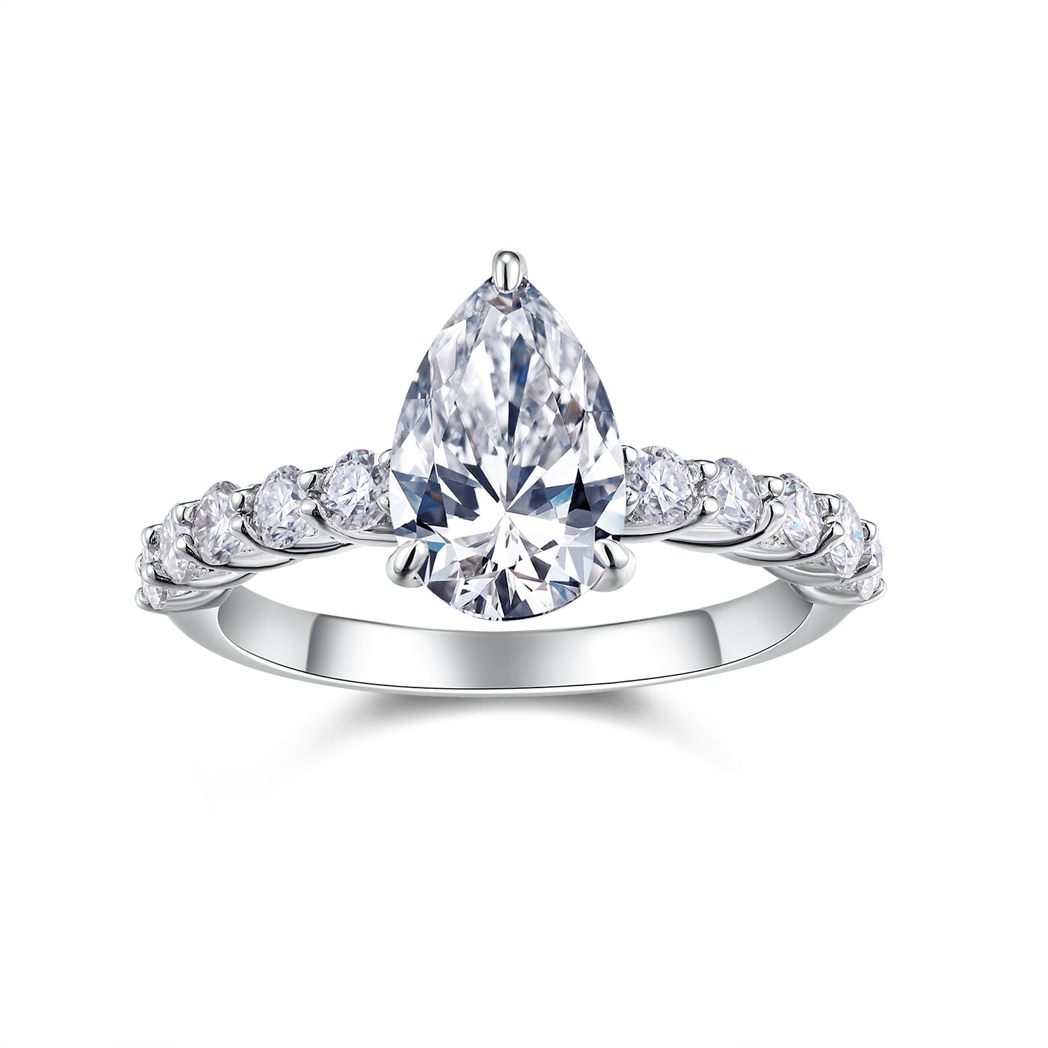 1Moonlight Water Drop - A Fashionable Diamond Jewelry Piece Set With Moissanite S925 Sterling Silver And Platinum Diamond Ring Prohibit TikTok sales - 5 - CJ