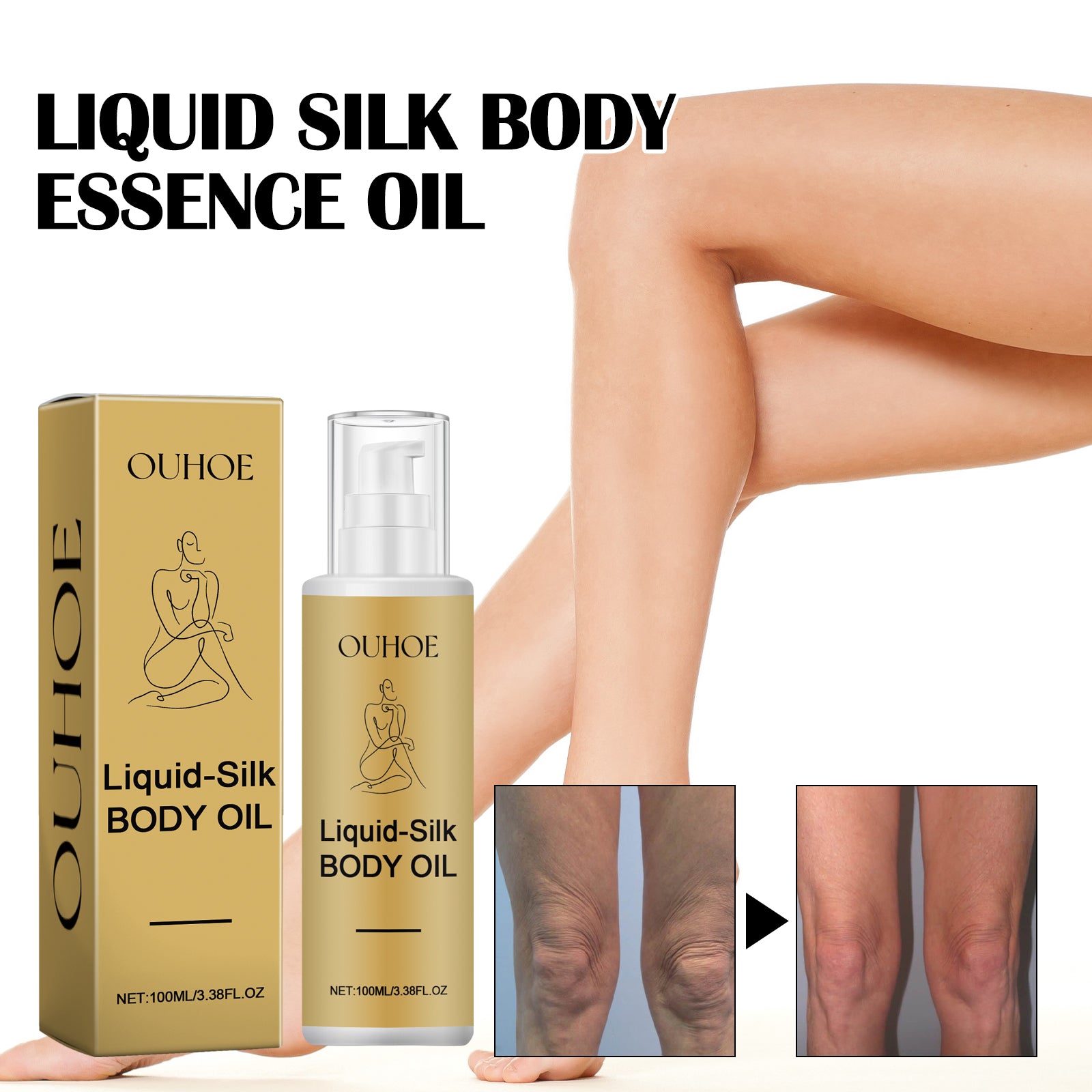 OUHOE Liquid Silk Body Essence Oil, Anti - Wrinkle Hydrating Repair Chicken Skin Firming Beauty Body Care Oil - 5 - CJ