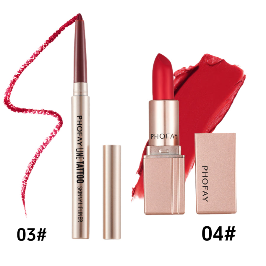 PHOFAY Matte Lipstick - 4 - CJ - Set5 - CJKH203582715OL