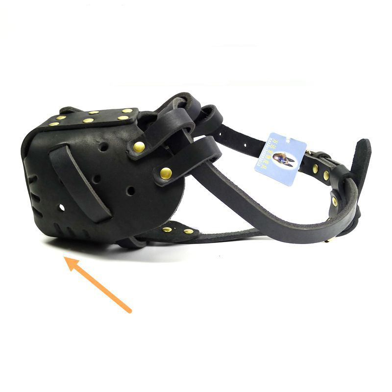Cowhide Dog Muzzle Medium And Large Dog Horse Dog - 0 - CJ - Black - M - CJGD120698802BY