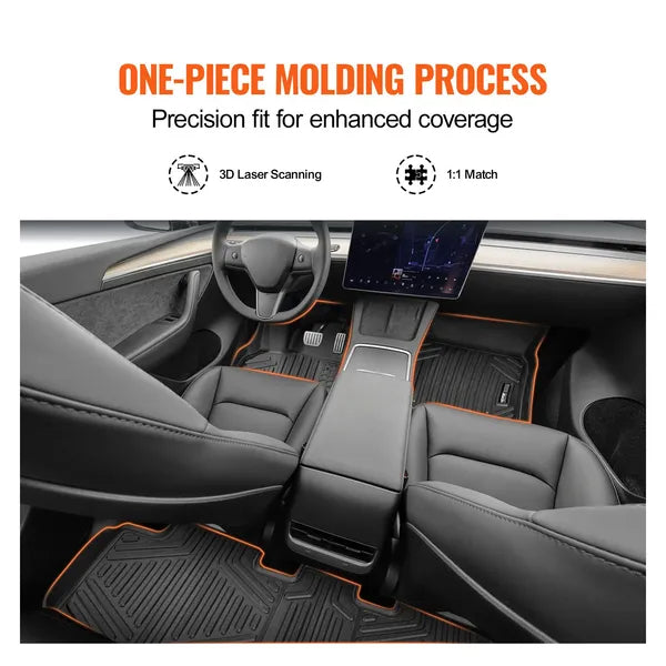 Automotive Floor Mats Fits For Tesla Model Y 2021 - 2024 3 Pcs TPE Liners - 5 - CJ