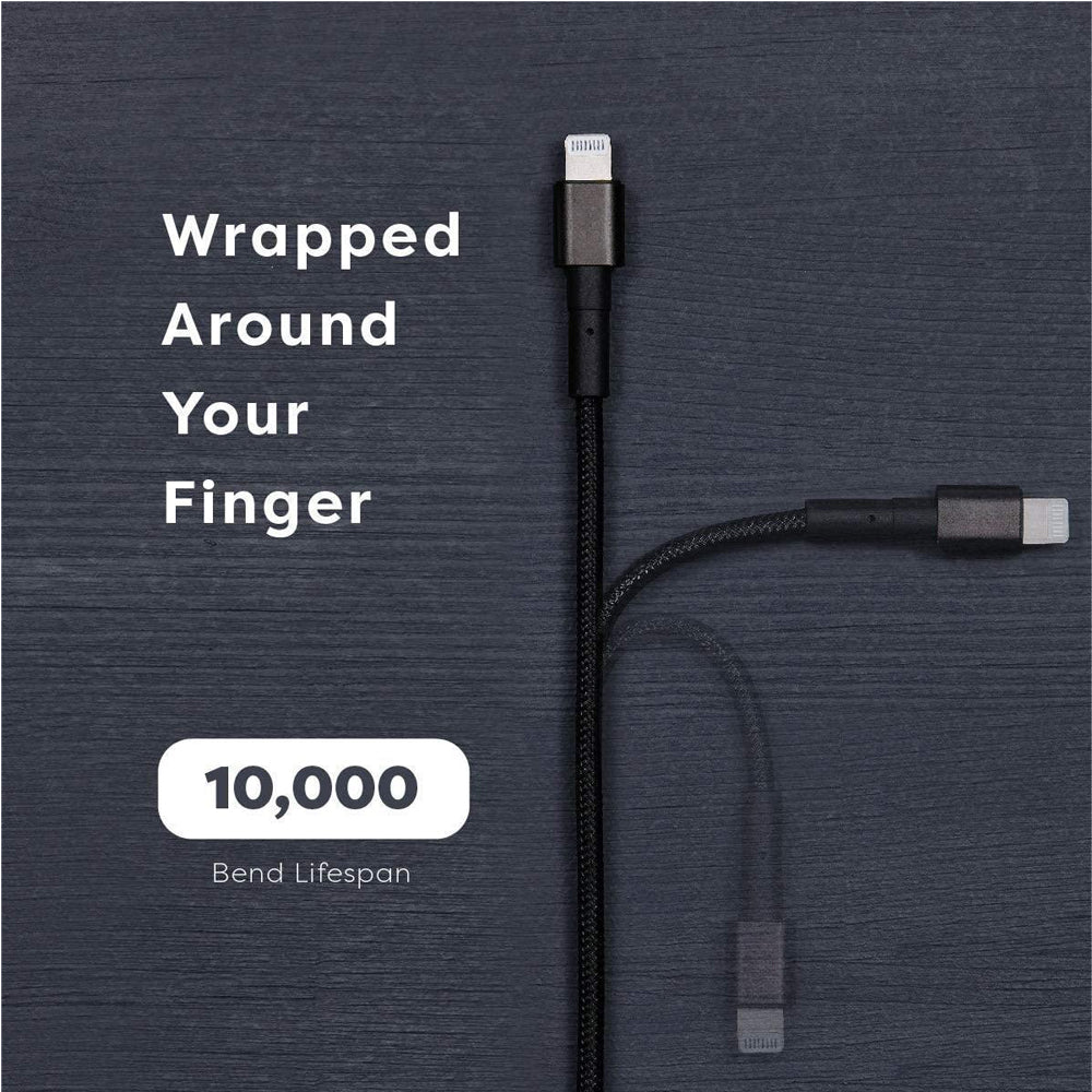 150cm 180cm USB Charging Cable A Pple MFi Certified, Nylon Braided Jacket,Black Premium Series - 5 - CJ