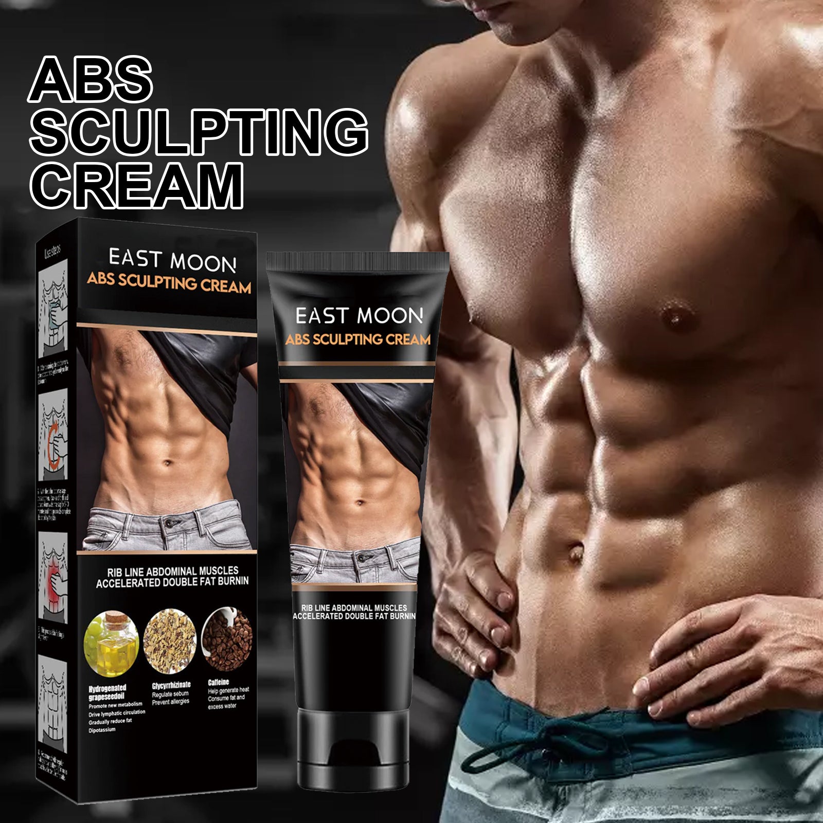 East Moon Abdominal Toning Cream, Toning And Strengthening Muscle Line Waistline Abs Firming And Shaping Massage Cream - 5 - CJ