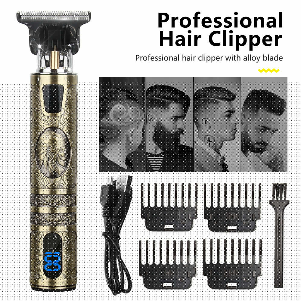 Beard Trimmer Hair Clippers Men's Shaver Cordless Hair Cutting Kit Barber Shaving Machine USB Rechargeable - 5 - CJ