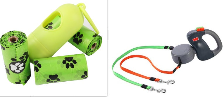 Retractable Dual Pet Dog Walking Leash - 0 - CJ - Set - CJJJCWGX00016 - Set