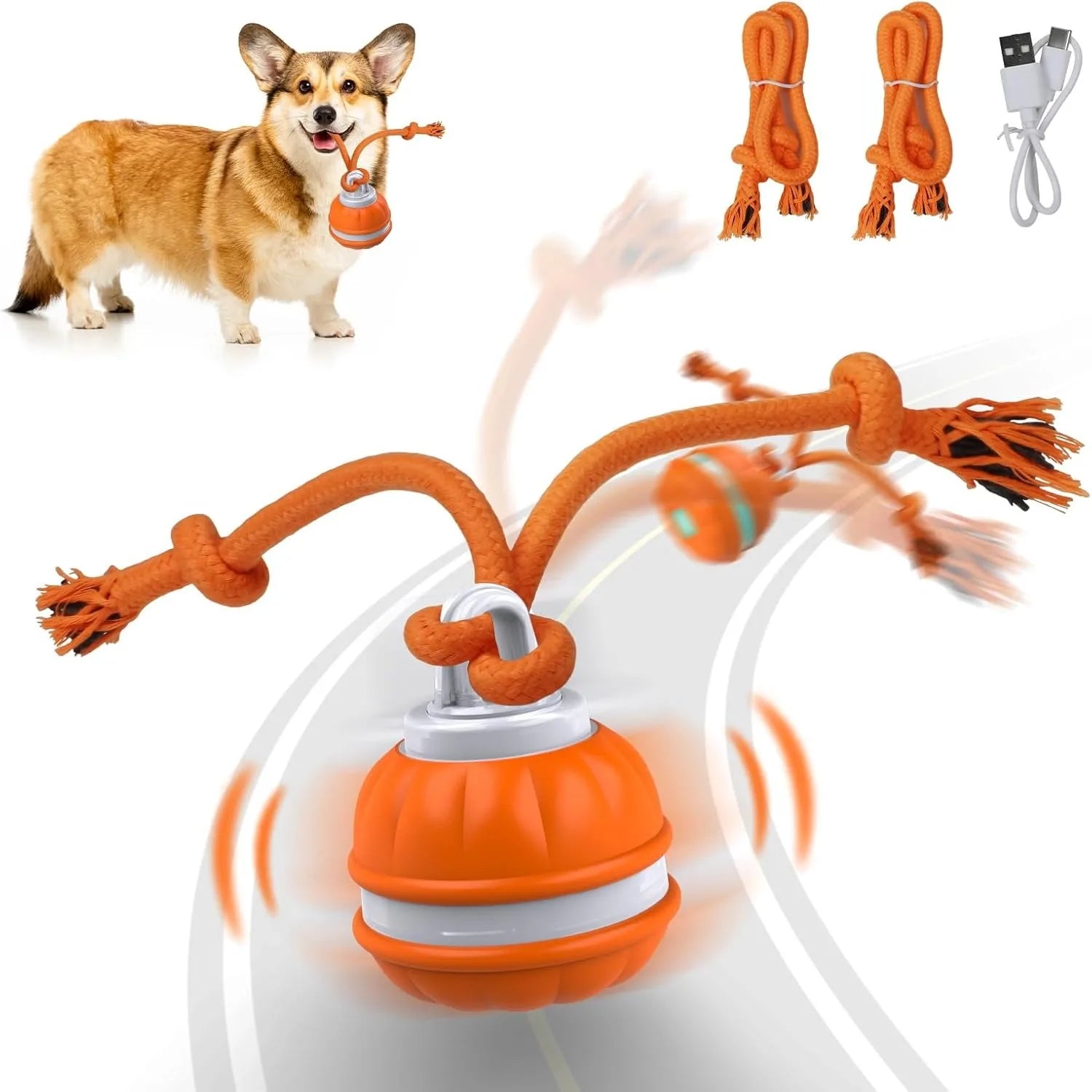 Pet Ball For Dogs Interactive Toys Motion Activate Rolling Ball For Puppy Small Dogs Automatic Moving Toy USB Rechargeable Toy Pet Products - 0 - CJ