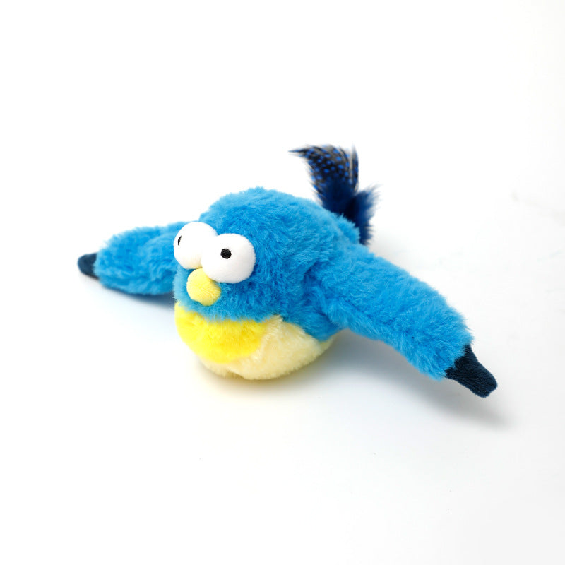 Pet Plush Toy Making Sound Electric Fish Jumping Winged Bird - 0 - CJ