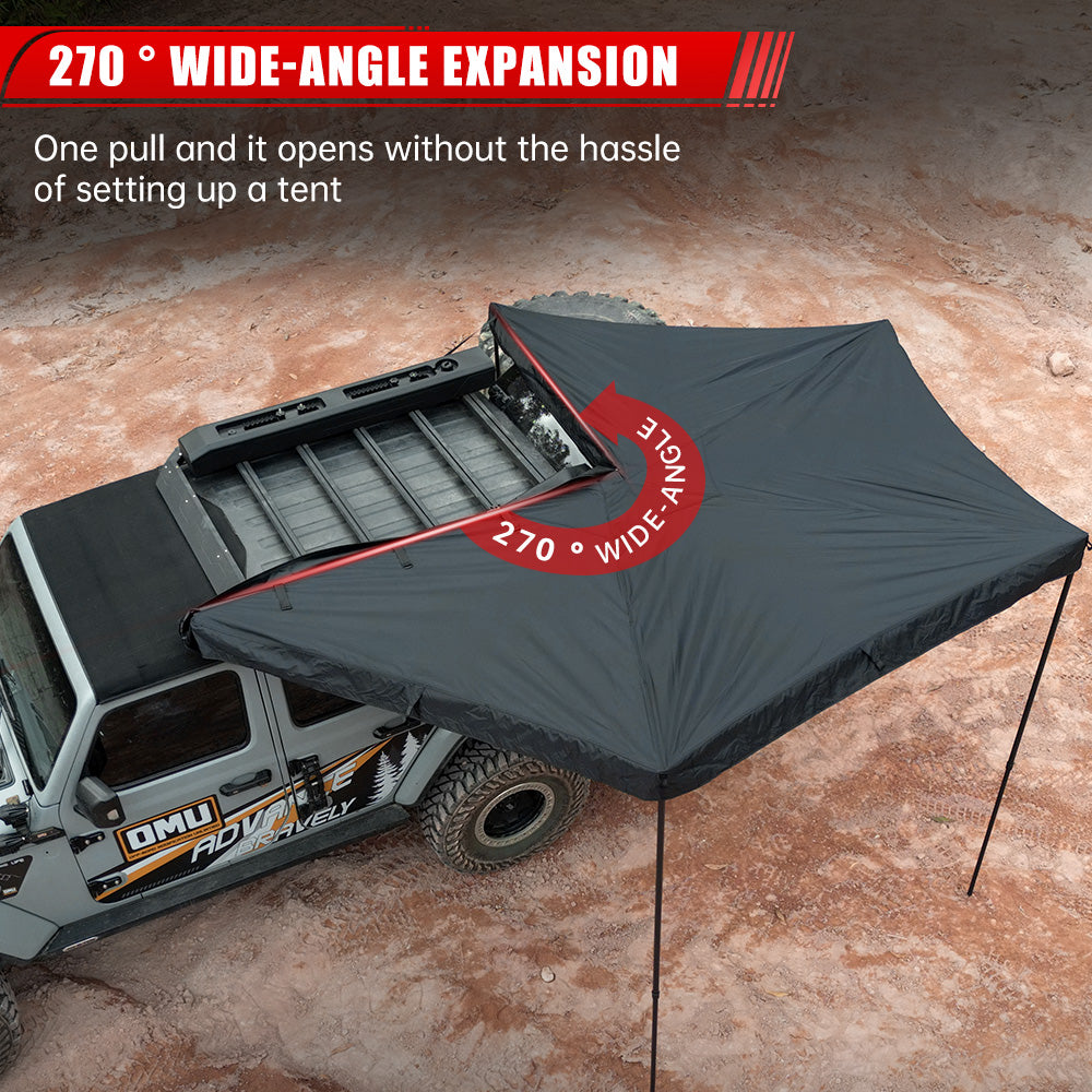 270 - Degree Awning Driver Side Free Standing, Car Side 270 - Degree Awning Waterproof UV50 Wind Resistant For SUV Van Truck - 5 - CJ