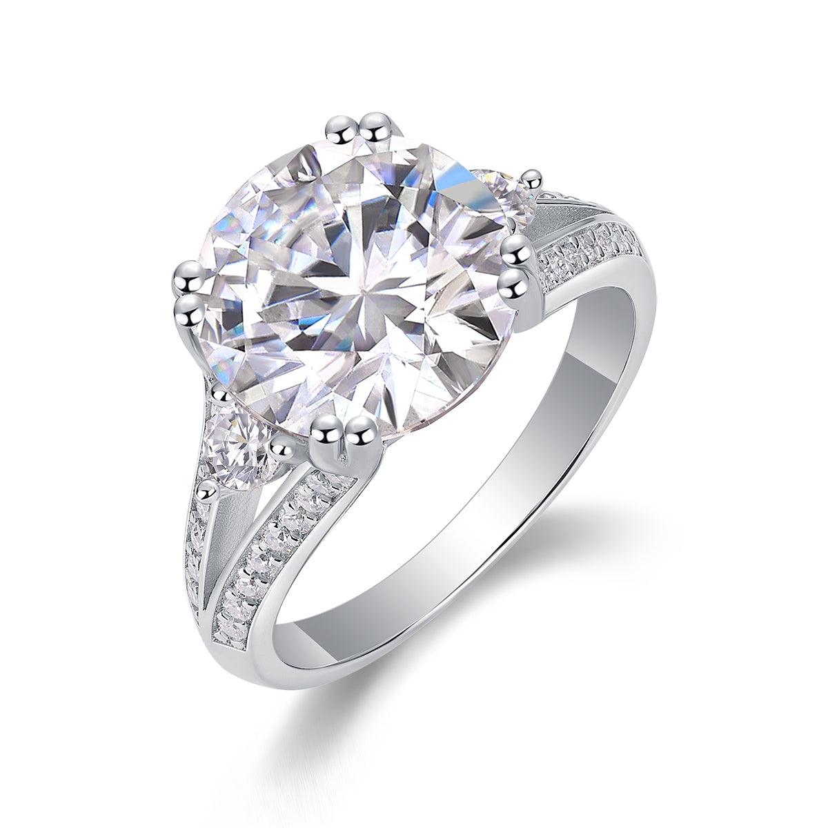 1Elegant Radiance - A Fashionable And Luxurious Jewelry Piece Set With 5 - carat Moissanite S925 Sterling Silver And Platinum - plated Diamond Prohibit TikTok sales - 5 - CJ