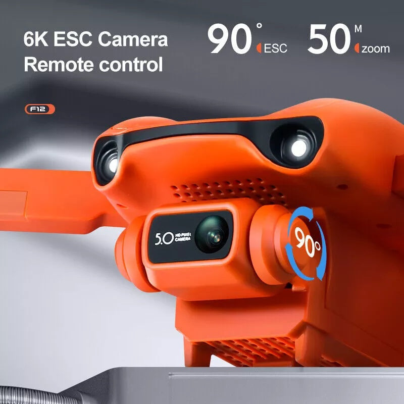 F12 RC Drone GPS 5G WIFI 6K HD Wide Angle Dual Camera Smart Follow Quadcopter,Professional Drones,adult Drones, For Beginners,Logistics Is Randomly Sent By USPS,FEDEX - 5.0 - CJ