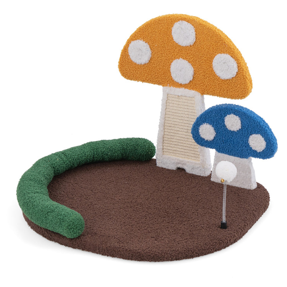 Mushroom Cat Bed Cat Claw Scratcher With Wide Bed And Sisal Scratch Panel - 5 - CJ