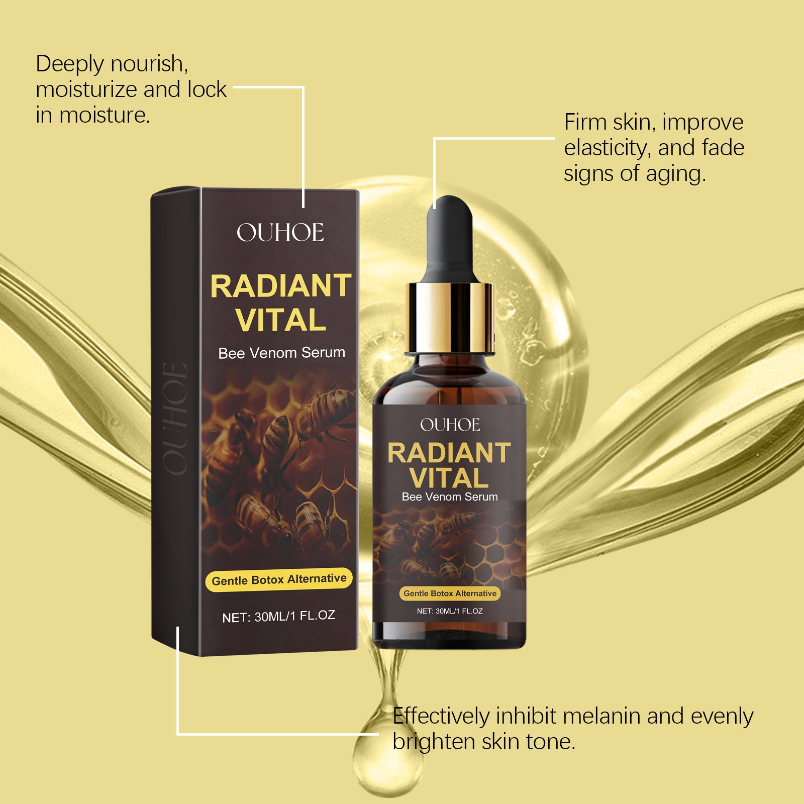 Ouhoe Bee Venom Facial Essence Hydrates And Moisturizes Skin And Reduces Fine Lines And Wrinkles On The Face - 5 - CJ