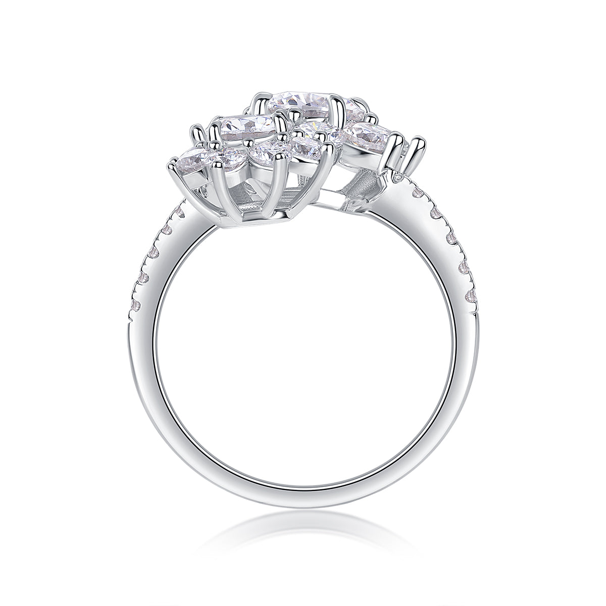 1Petal Morning Dew - A Fashionable Diamond Jewelry Piece Set With 1 - carat Moissanite S925 Sterling Silver And Platinum Diamond Ring Prohibit TikTok sales - 5 - CJ