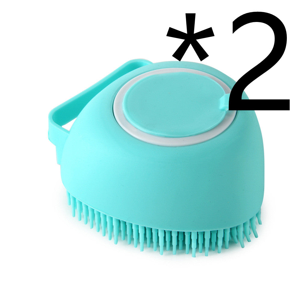 Silicone Dog Bath Massage Gloves Brush Pet Cat Bathroom Cleaning Tool Comb Brush For Dog Can Pour Shampoo Dog Grooming Supplies - 0 - CJ