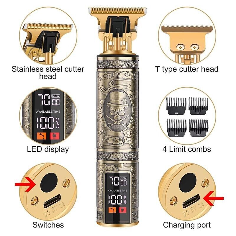 Professional Mens Hair Clippers Shaver Trimmers Machine Cordless Beard Electric - 5 - CJ