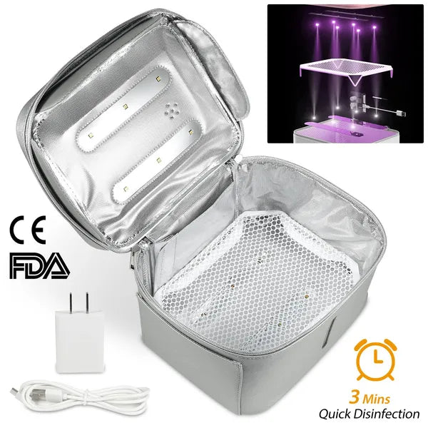 UV Disinfection Bag, Portable LED UV Sanitizer Box USB - Powered Travel UV Cleaner Bag - 5 - CJ