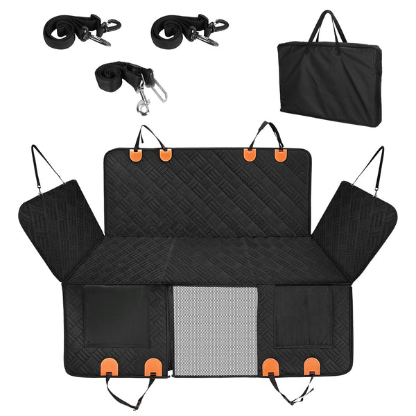1Pc Dog Car Seat Cover For Back Seat Waterproof Oxford Cloth Seat Cover Hammock Non - Slip Scratchproof Back Seat Extender With Side Flap Mesh Window Storage Bag For Car SUV Truck - 5 - CJ