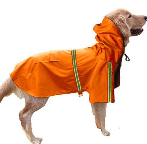 Spring and summer new dog raincoat waterproof cape dog reflective raincoat large dog raincoat - 0 - CJ