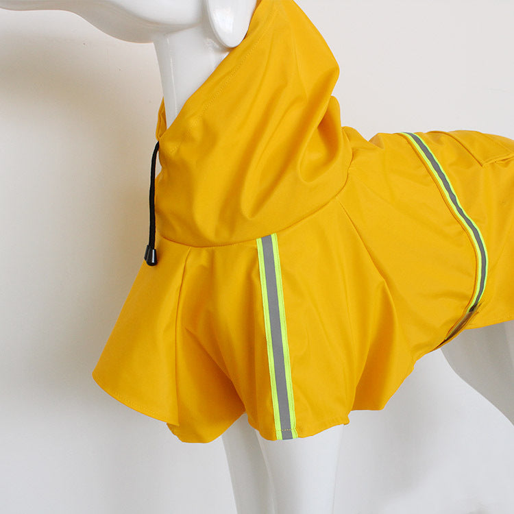 Spring and summer new dog raincoat waterproof cape dog reflective raincoat large dog raincoat - 0 - CJ