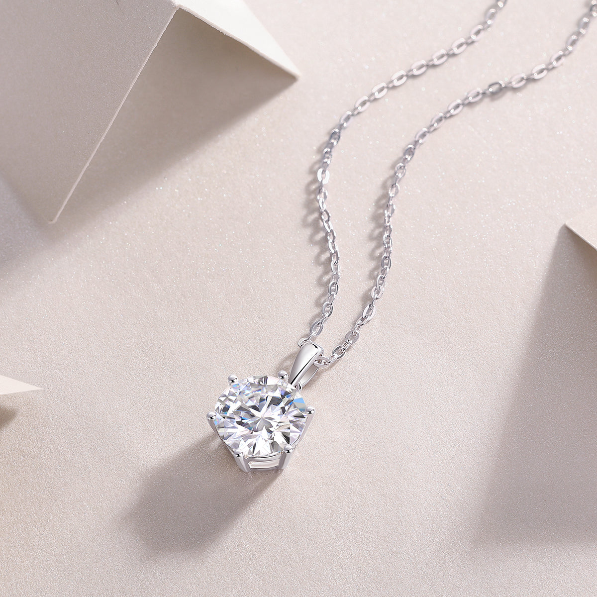 1Refreshing Breeze Dancing Luxurious Fashion Diamond Pendant Necklace Set With Mosan Diamond Silver Ornaments Prohibit TikTok sales - 5 - CJ