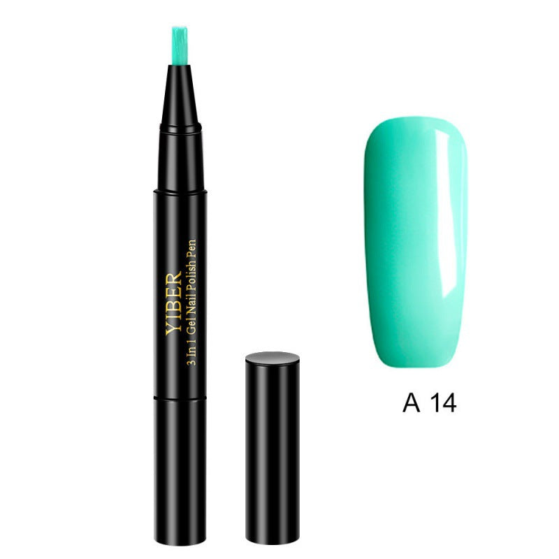 5pcs Nail Polish Pen 3 In 1 One Step Glue Pen Multicolor - 0 - CJ