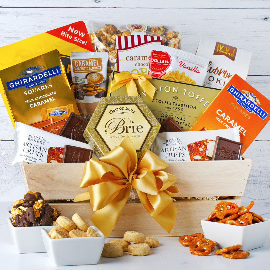 Golden Sweet & Savory Delight: Gourmet Snack Gift Basket - GreatArrivals